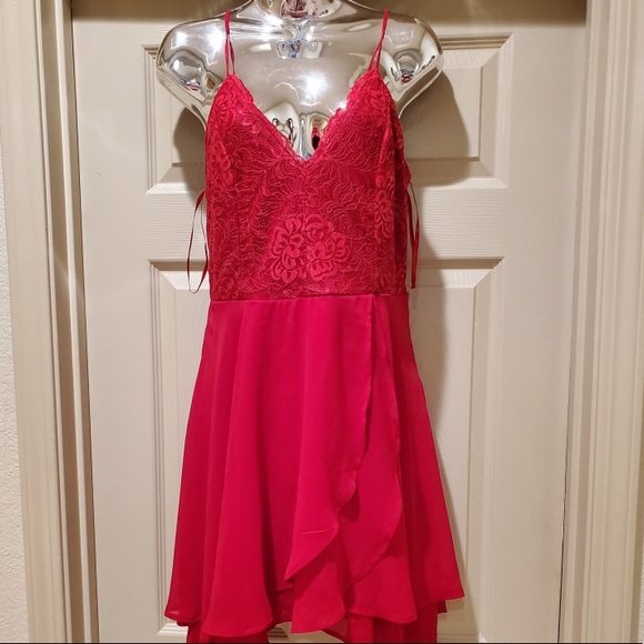 Windsor Dresses | Windsor Red Dress Laced Front Nwt Size Large | Poshmark